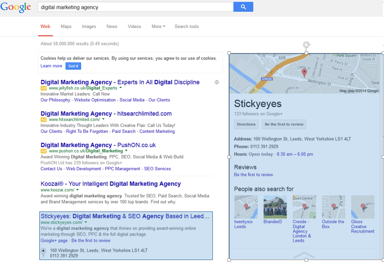 'Digital Marketing Agency' Leeds search